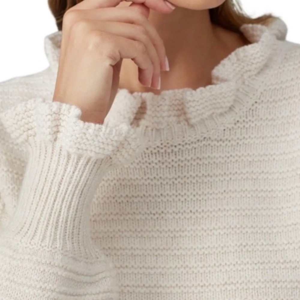 Madewell Ruffle-Neck Pullover Sweater - Picture 2 of 14